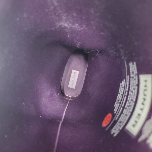 Hunter Tall Boots Womens 5 Purple Gloss Rain Rubber Buckle Accent Waterproof - Picture 7 of 10